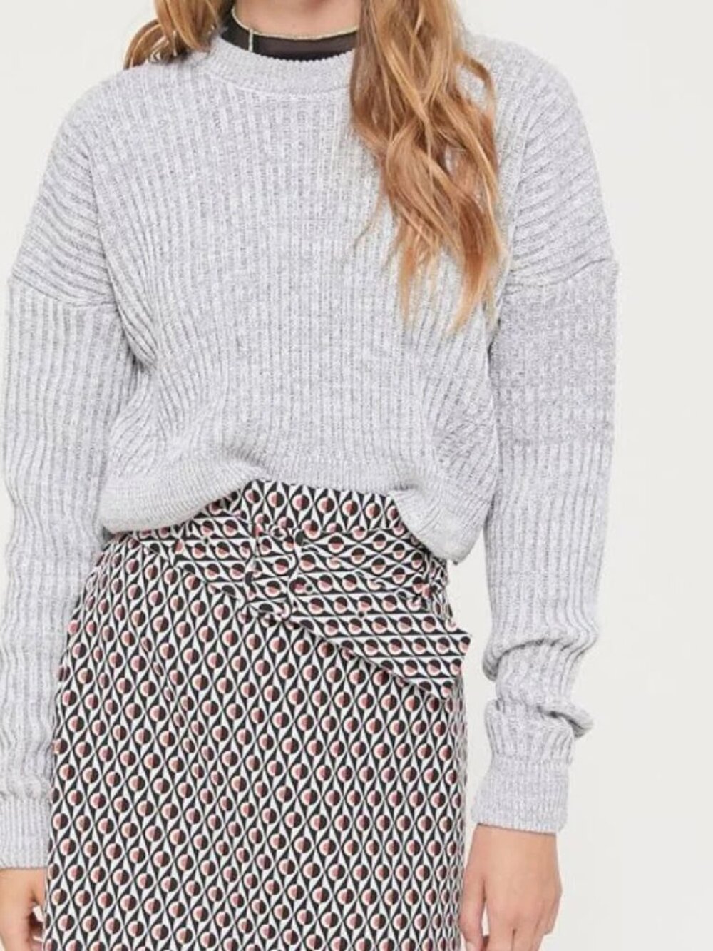 Urban Outfitters Big Sur Ribbed Cropped Sweater, XS